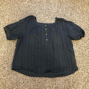 Elizabeth and James Bohemian Peasant Blouse Top Dark Gray size XL